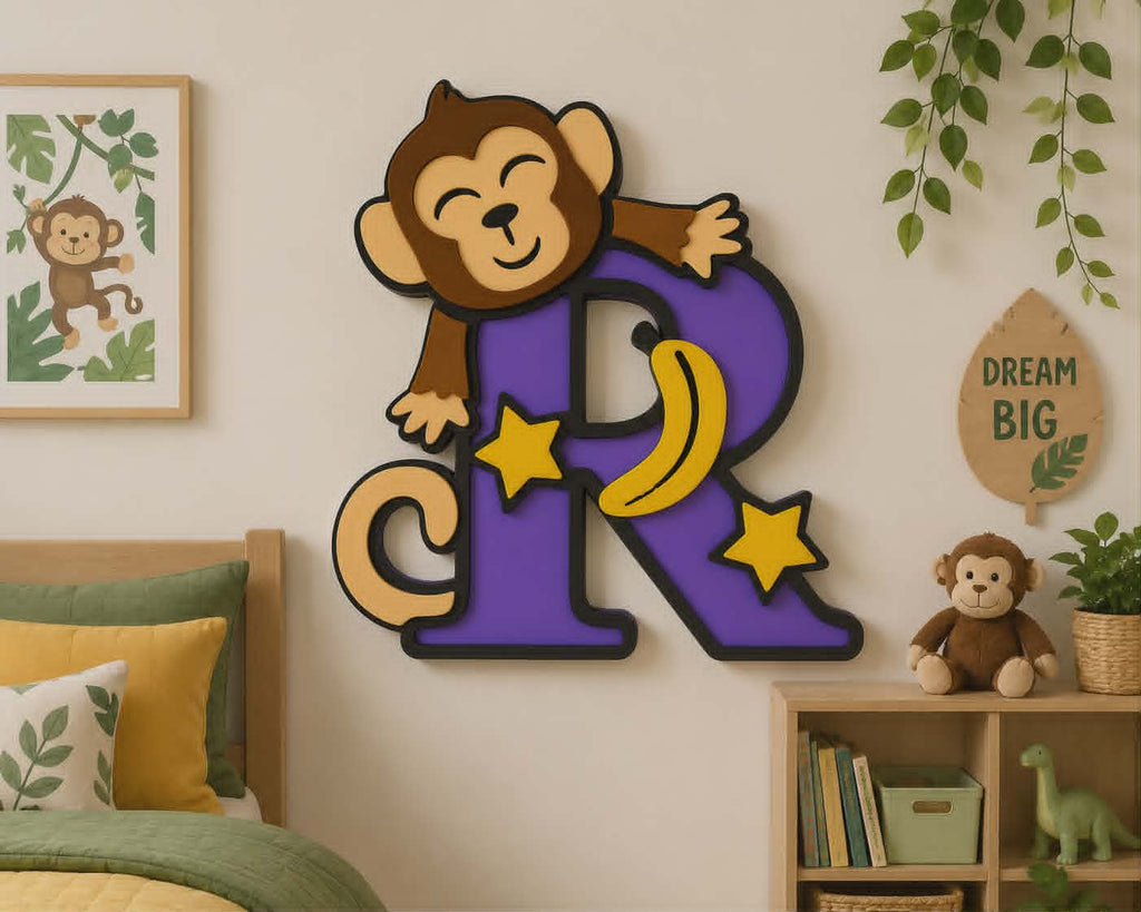 Cheeky Monkey Alphabet Letters Bag Tags A-Z