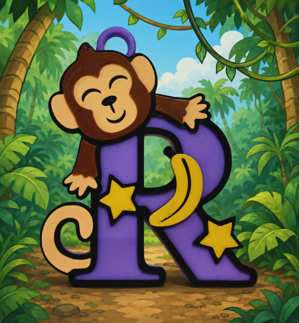 Cheeky Monkey Alphabet Letters Bag Tags A-Z