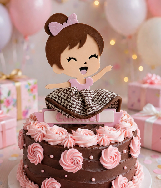 Scrunchie Ballerina Keeper — Bag Tag & Cake Topper