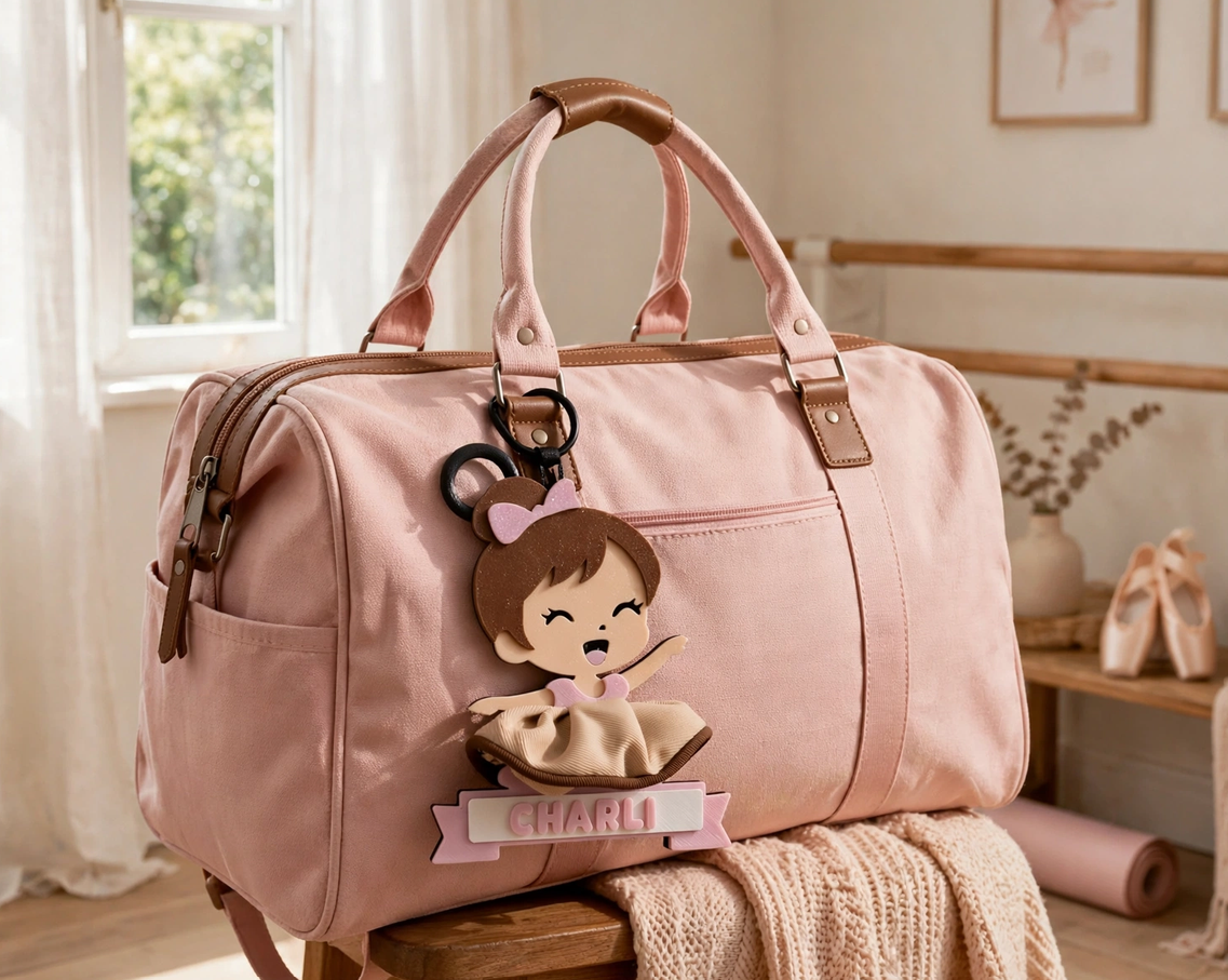 Scrunchie Ballerina Keeper — Bag Tag & Cake Topper
