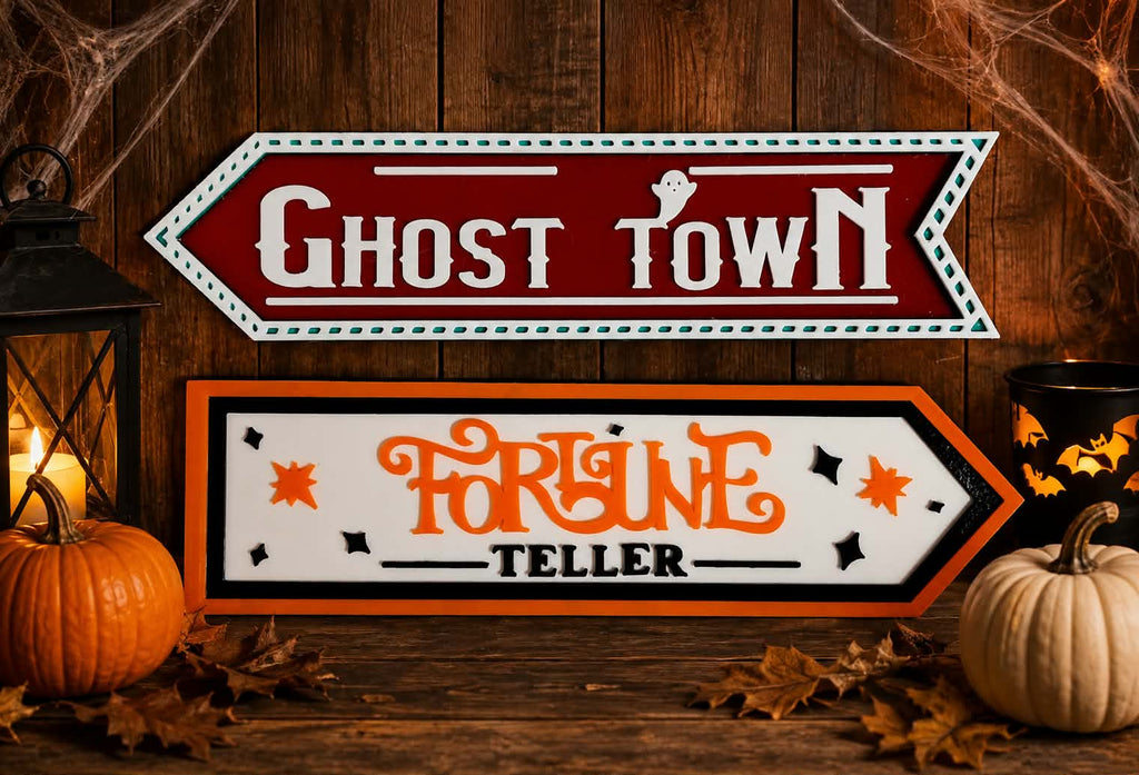 Halloween Directional Sign. Trick or Treat!